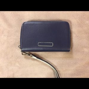 Vera Bradley Faux Leather Navy Wristlet